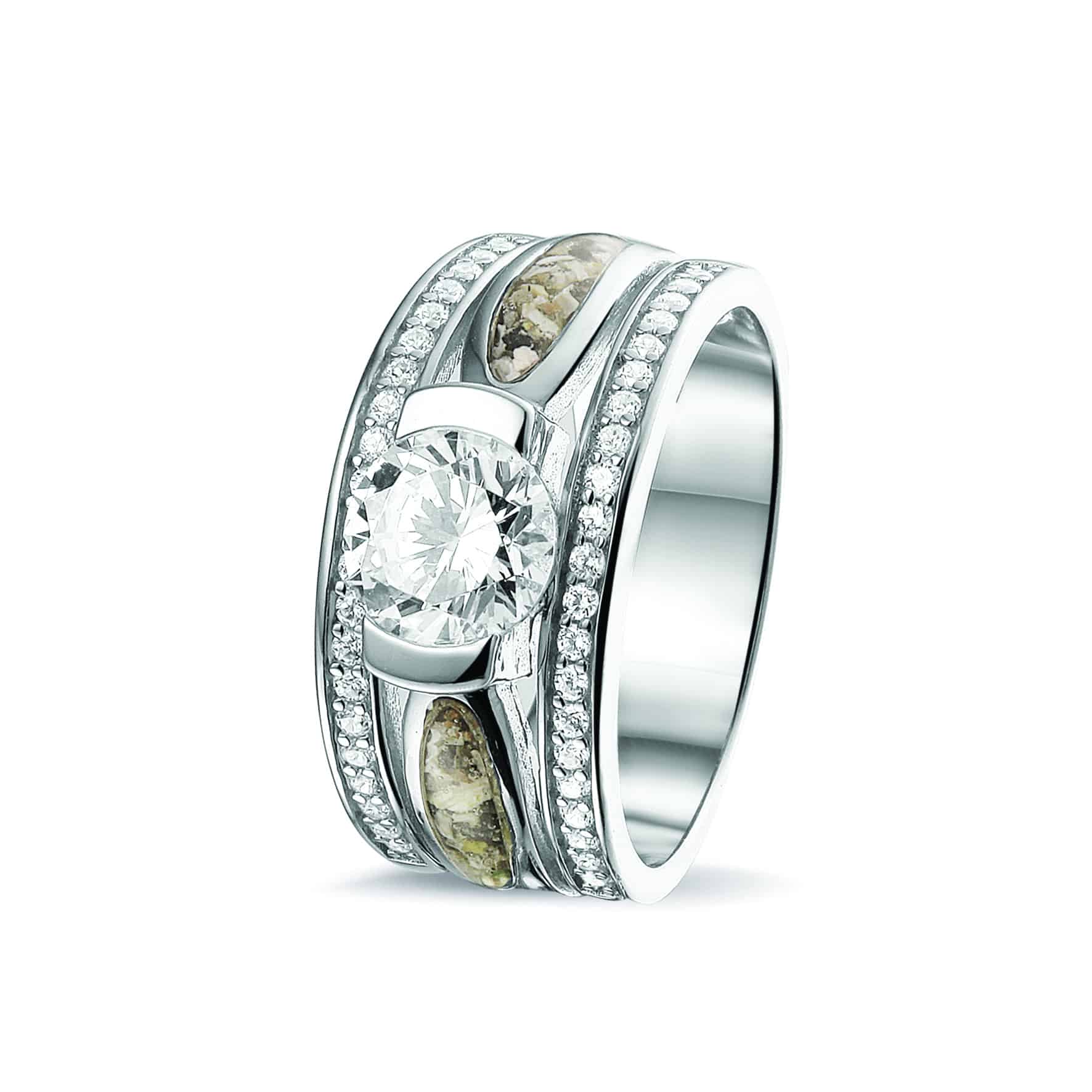 Assieraden ring zilver