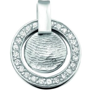 Vingerafdruksieraad hanger zilver