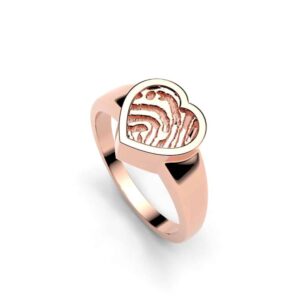 Vingerafdruksieraad ring hart