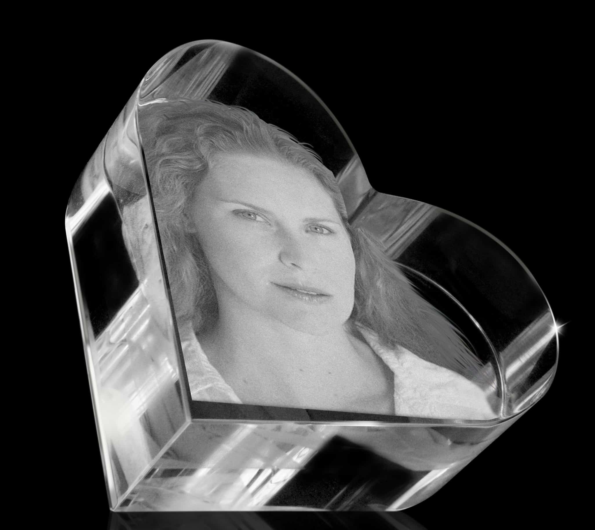 foto in glas hart herinnering in glas