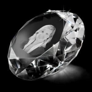 diamant vingerafdruk foto in glas