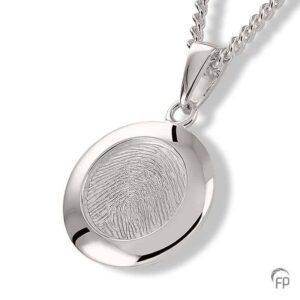 Vingerafdruksieraad zilver rond