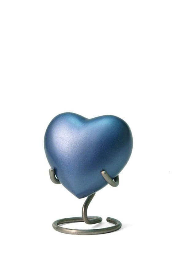 Mini urn hart blauw