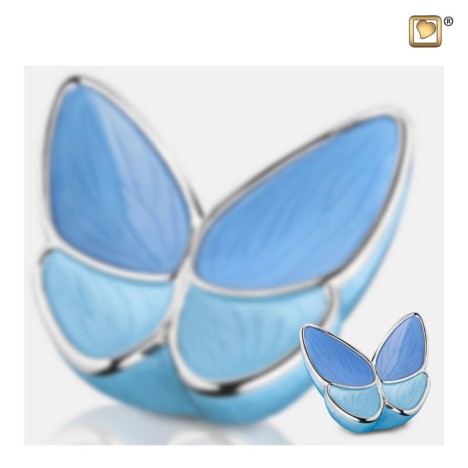 K1041 Wings of hope mini vlinder urn blauw