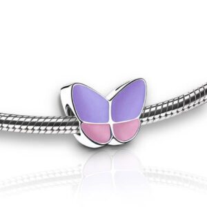 Asbedel paars roze vlinder