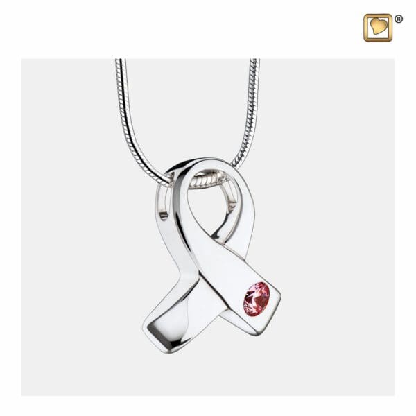 PD1100 PENDANT Awareness™ Rhodium Plated with Pink Crystal