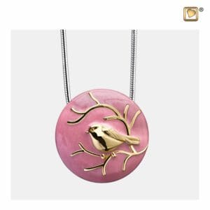 PD1270 PENDANT BlessingBirds™ Pink Enamel Gold Vermeil