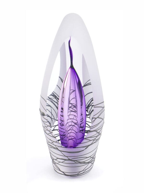 Glazen urn spirit krakele purple