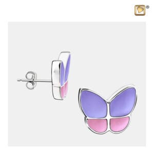 ER1200 oorbellen vlinder roze-paars