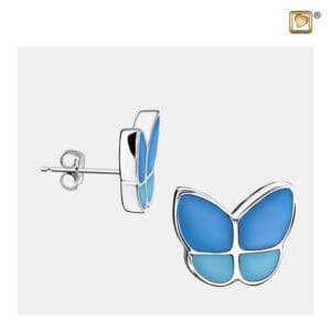 ER1201 oorbellen vlinders blauw