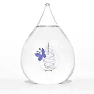 Glazen urn druppel vlinder crematie as