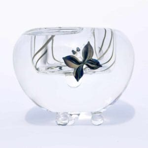 Glazen urn waxinelicht crematie as vlinder