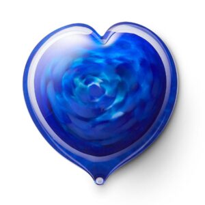 U39MHB Heart Urn medium Blue Opaque