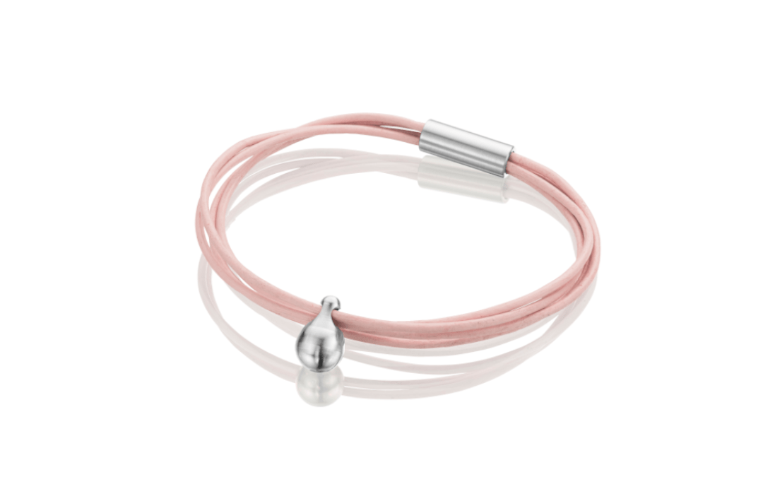 Tadblu leren armband druppel roze