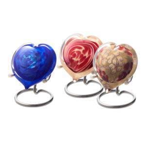 Urn hart glas mini urn Urn hart glas mini urn