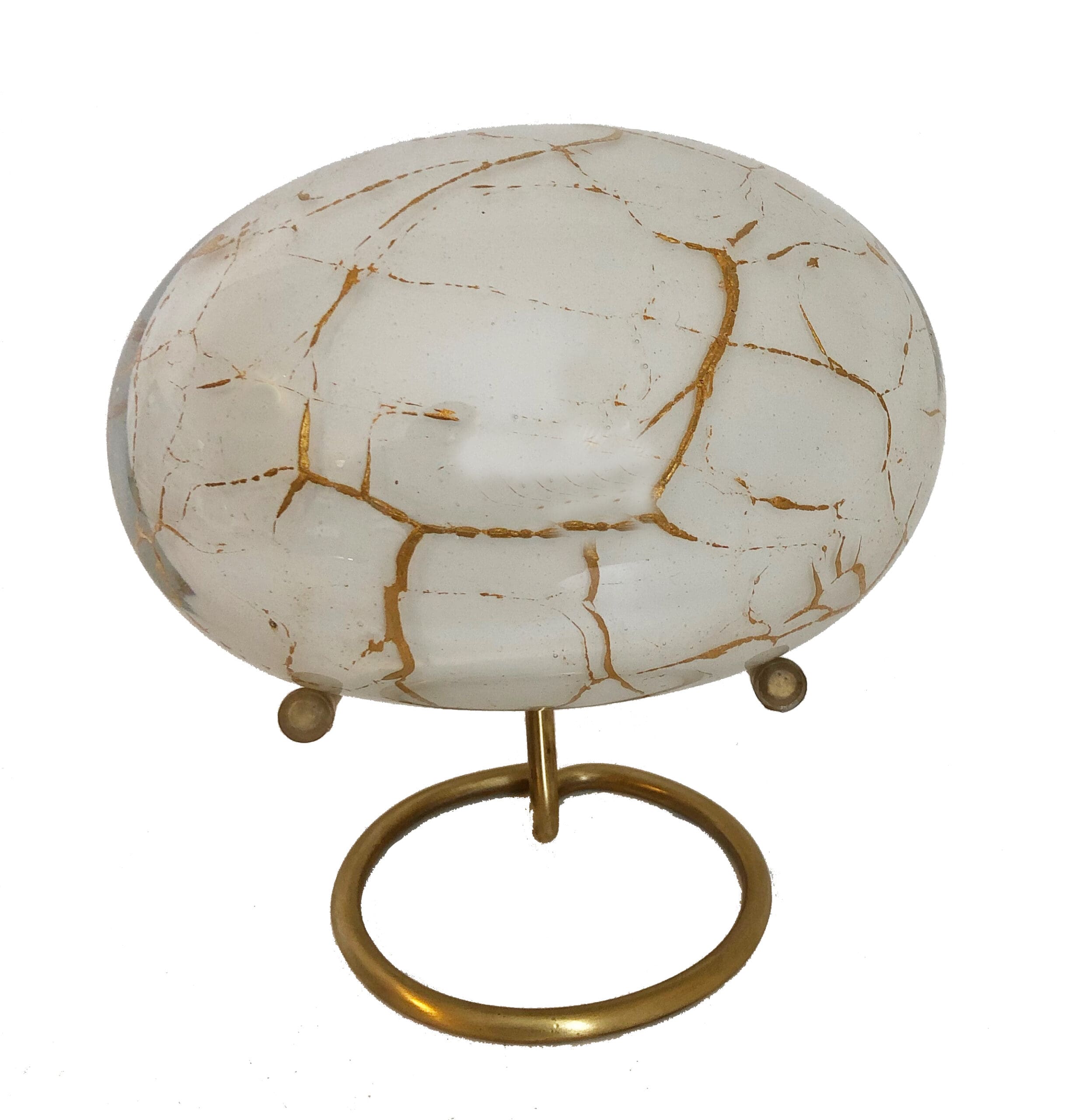 Knuffelsteen urn Wit bladgoud - Afbeelding 2