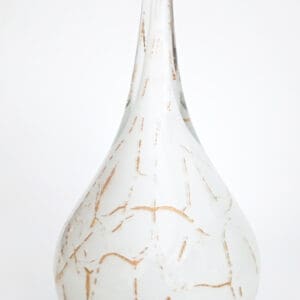 As-druppel urn groot wit met bladgoud