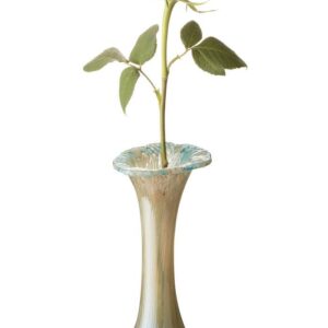 Urn bloemenvaasje beige turquoise