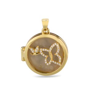 144 S vlinder Medaillon assieraad