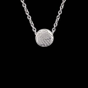 Ronde vingerafdruk hanger met ketting