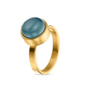 Tadblu gouden asring met edelsteen