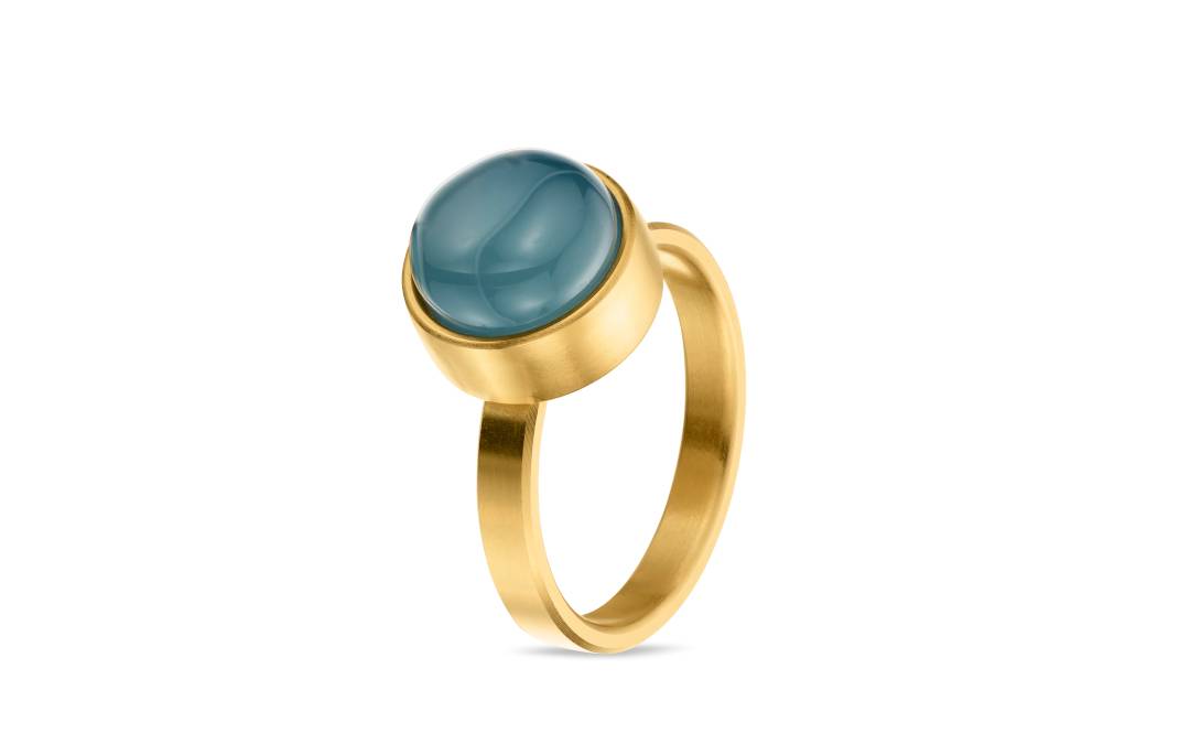Tadblu gouden asring met edelsteen