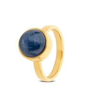 Tadblu gouden asring met edelsteen