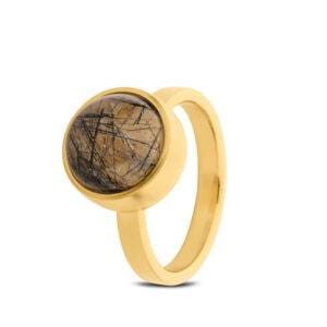 Tadblu gouden asring met edelsteen