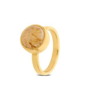 Tadblu gouden asring met edelsteen