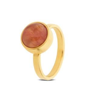 Tadblu gouden asring met edelsteen