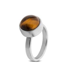 Tadblu stalen asring met edelsteenTadblu stalen asring met edelsteenTadblu stalen asring met edelsteen