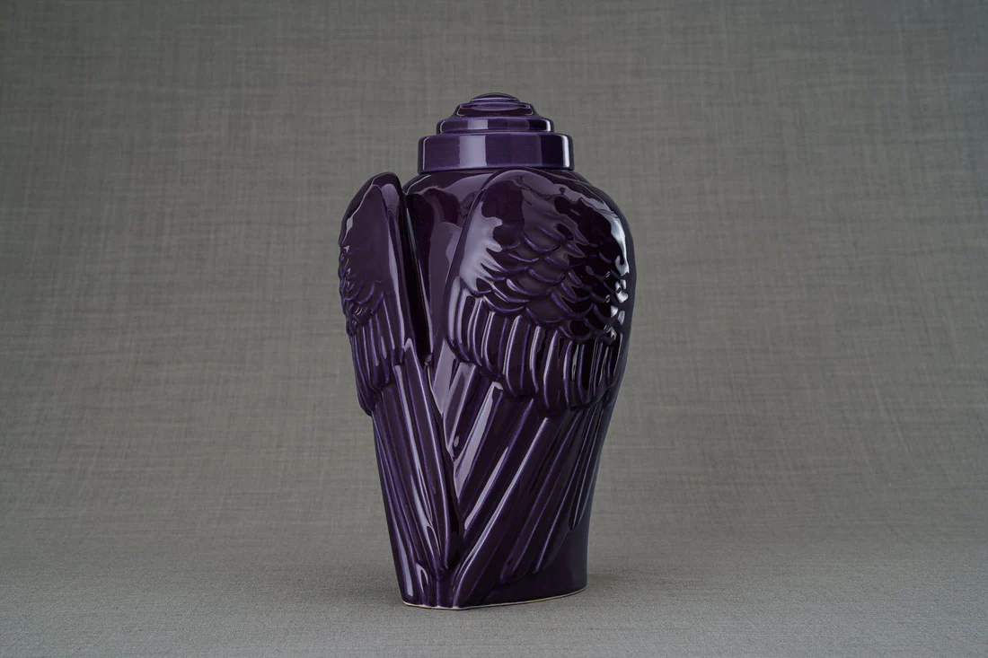Keramische Crematie As Urn Wings Violet (3.1 liter)