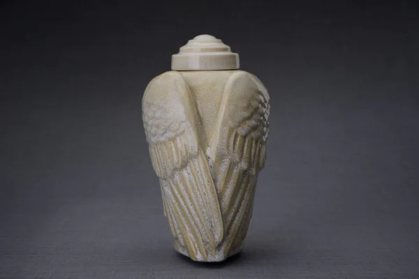 Keramische Crematie As Urn Wings light sand melange (3.1 liter)