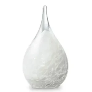 Urn glas mini druppel goud met krakele effect wit