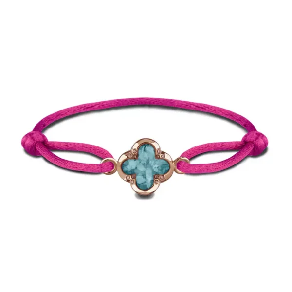As armband satin cord clover - Afbeelding 4