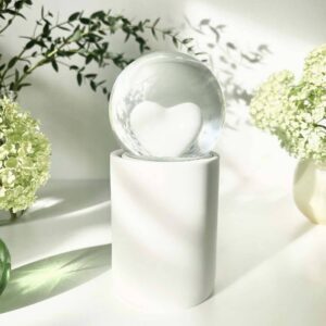 Heart globe urn mini porselein