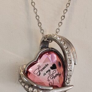 Ashanger hart met kristal rvs