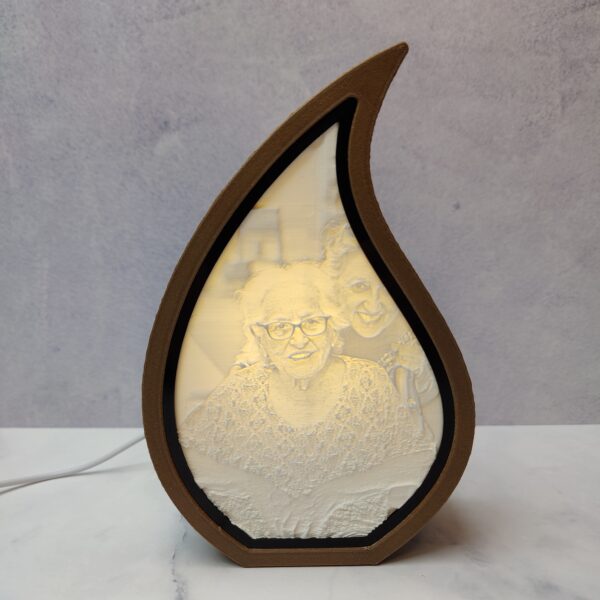 Urn Gepersonaliseerde Lithofaan Fotobox Urn “Traan”
