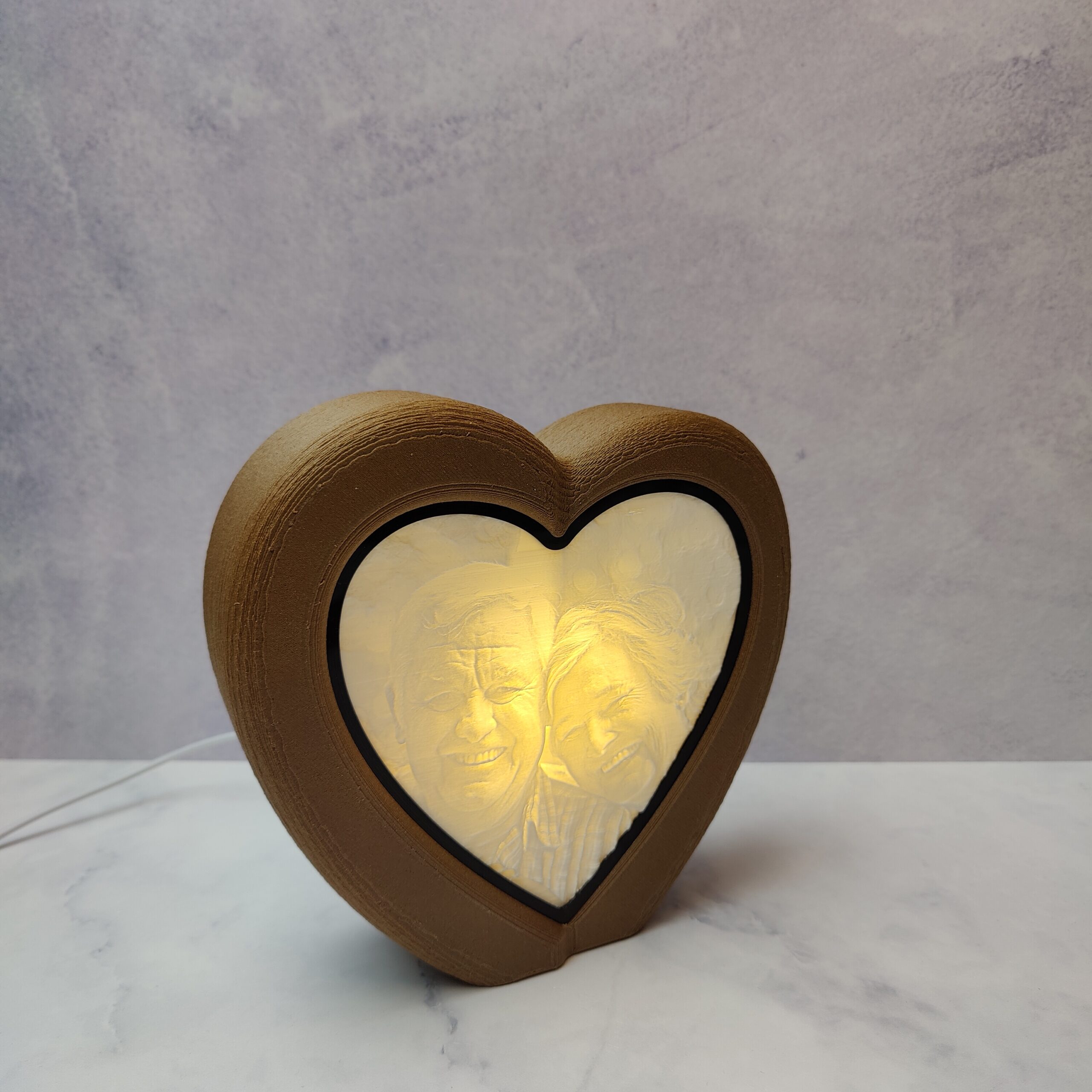Urn gepersonaliseerde Lithofaan Fotobox Urn “Hart” - Afbeelding 7