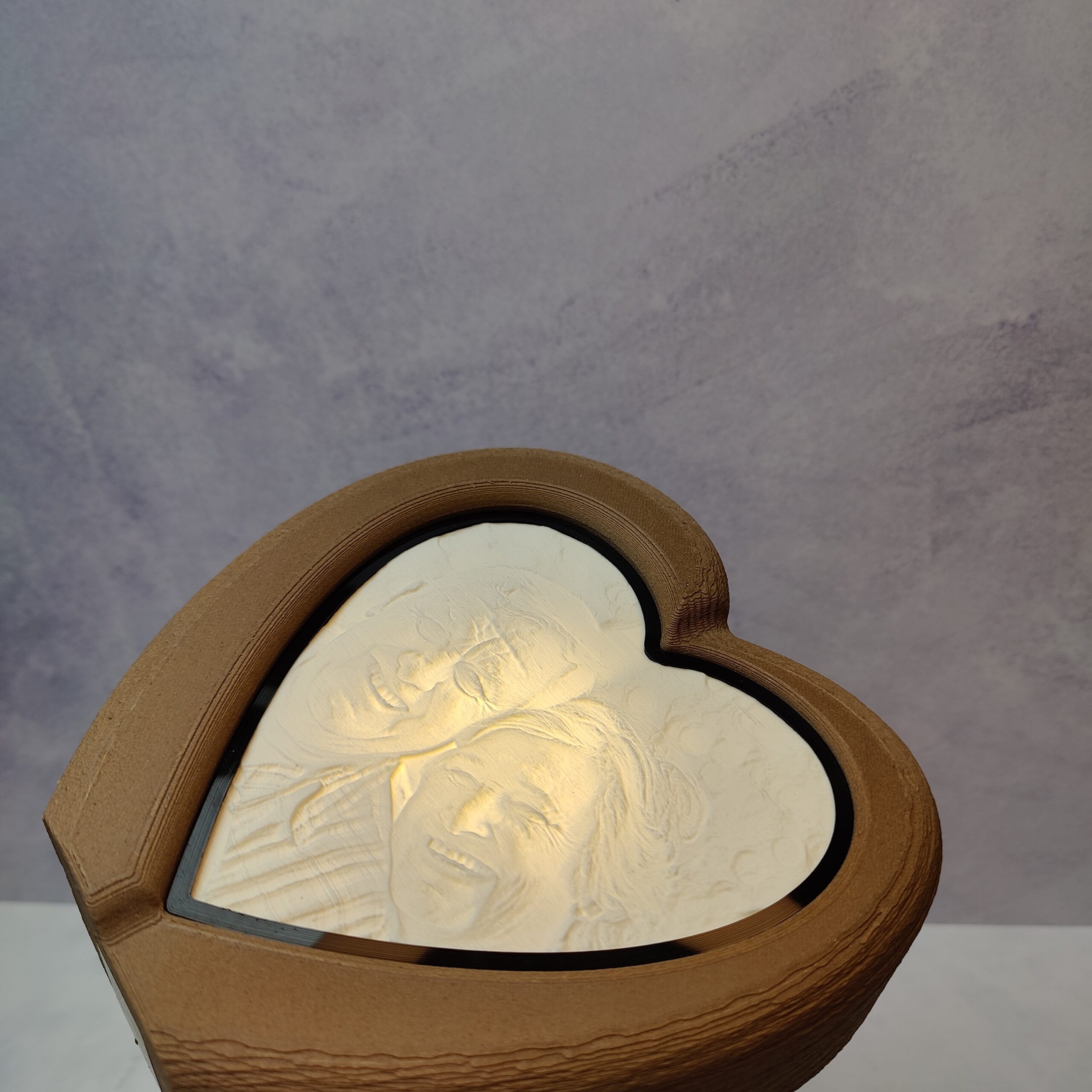 Urn gepersonaliseerde Lithofaan Fotobox Urn “Hart” - Afbeelding 6