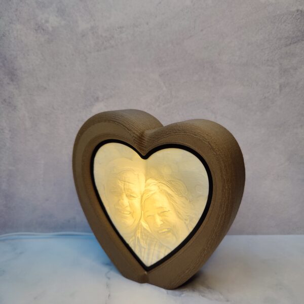 Urn gepersonaliseerde Lithofaan Fotobox Urn “Hart” - Afbeelding 3